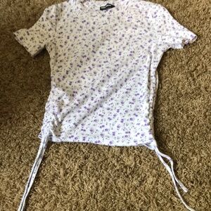 Cute floral top with strings on side